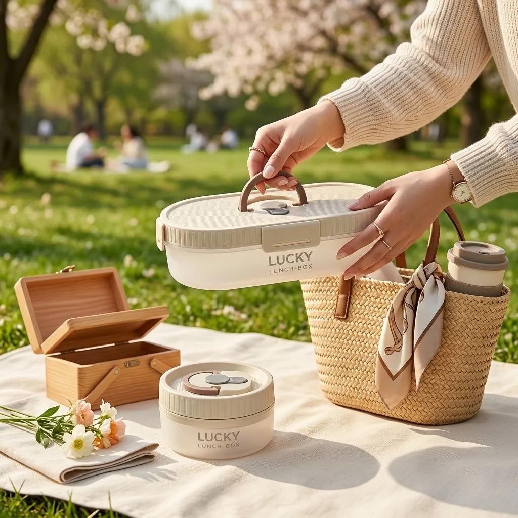Meal Prep Or Prep Meal - 持ち運び可能な弁当箱セット。漏れ防止設計で、電子レンジ対応。大人も子供も学校で使える、3点セットの食品保存容器。持ち手付き。