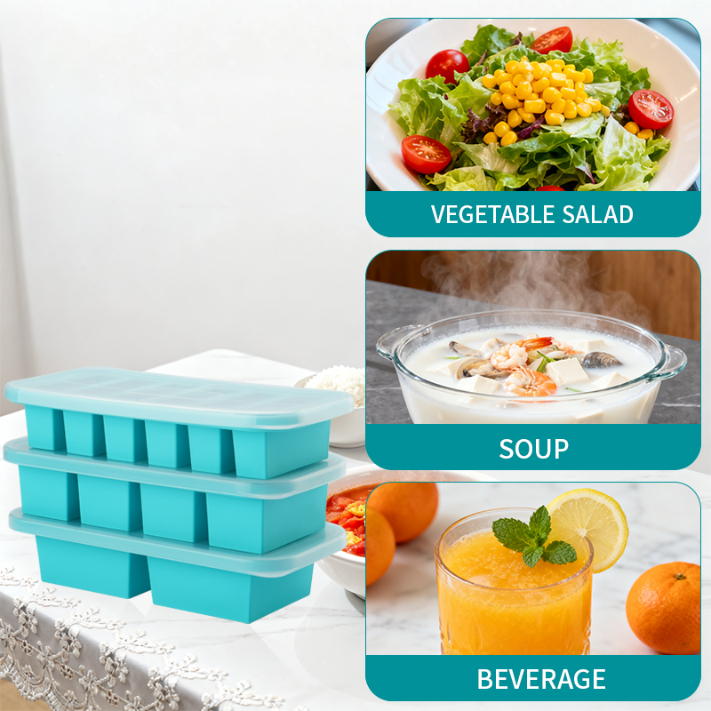 蓋付きシリコン製冷凍トレイ型（2個または3個）、保存容器、ス - Meal Prep Template のレビューと価格