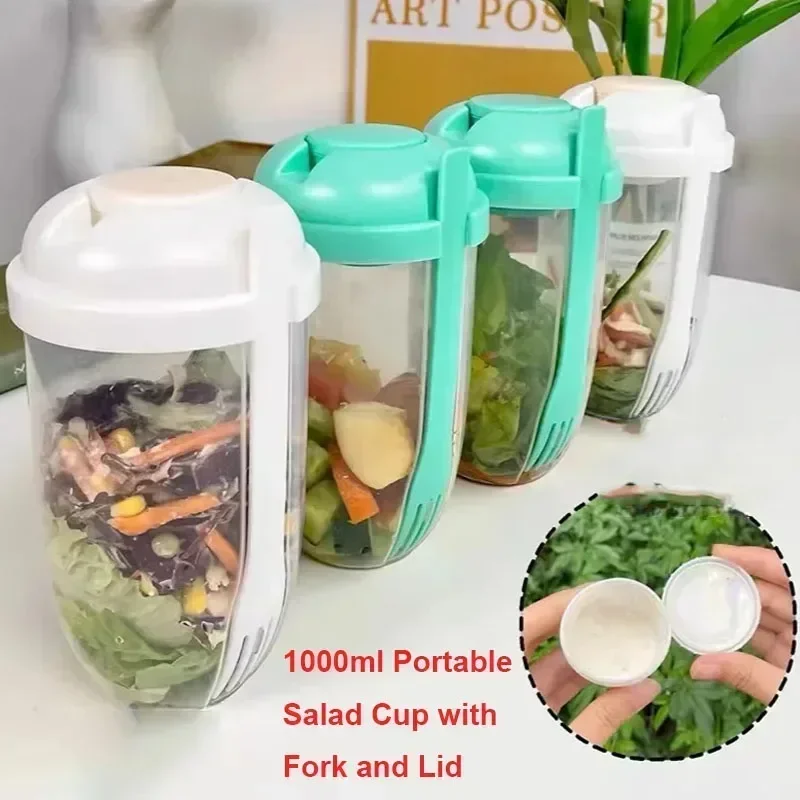 持ち運び可能な蓋付きサラダボウル、フォーク付き、オールインワ - Meal Prep Bowl のレビューと価格