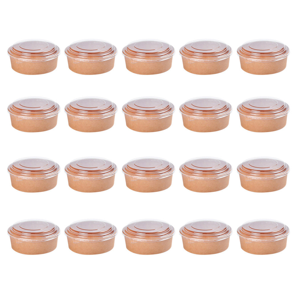 蓋付きの使い捨て食品容器20個入り。クラフト紙製で、小分けに - Meal Prep Bowl のレビューと価格