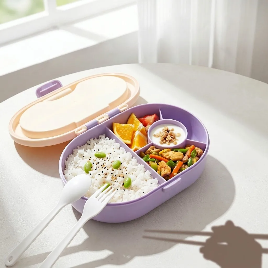 プラスチック製の弁当箱。カトラリー付きで、汁漏れしにくく、仕 - Meal Prep Or Prep Meal のレビューと価格
